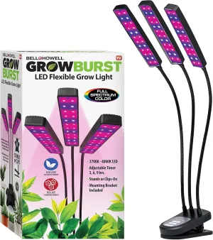 Bell Howell Growburst 24” Indoor Plant Growing Lamp with 8 Brightness Settings, 3 Light Modes Including Full Spectrum UV Light As Seen On TV