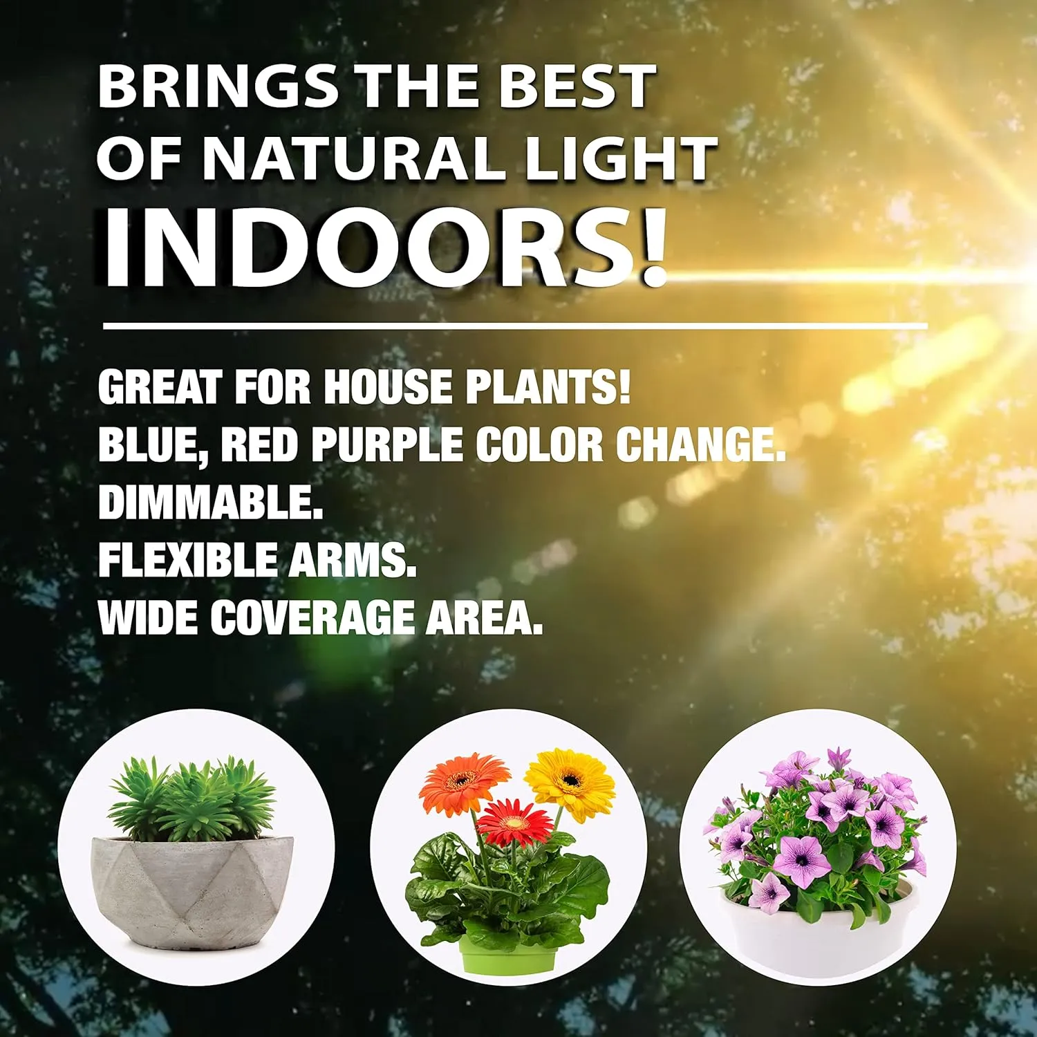 Bell Howell Growburst 24” Indoor Plant Growing Lamp with 8 Brightness Settings, 3 Light Modes Including Full Spectrum UV Light As Seen On TV