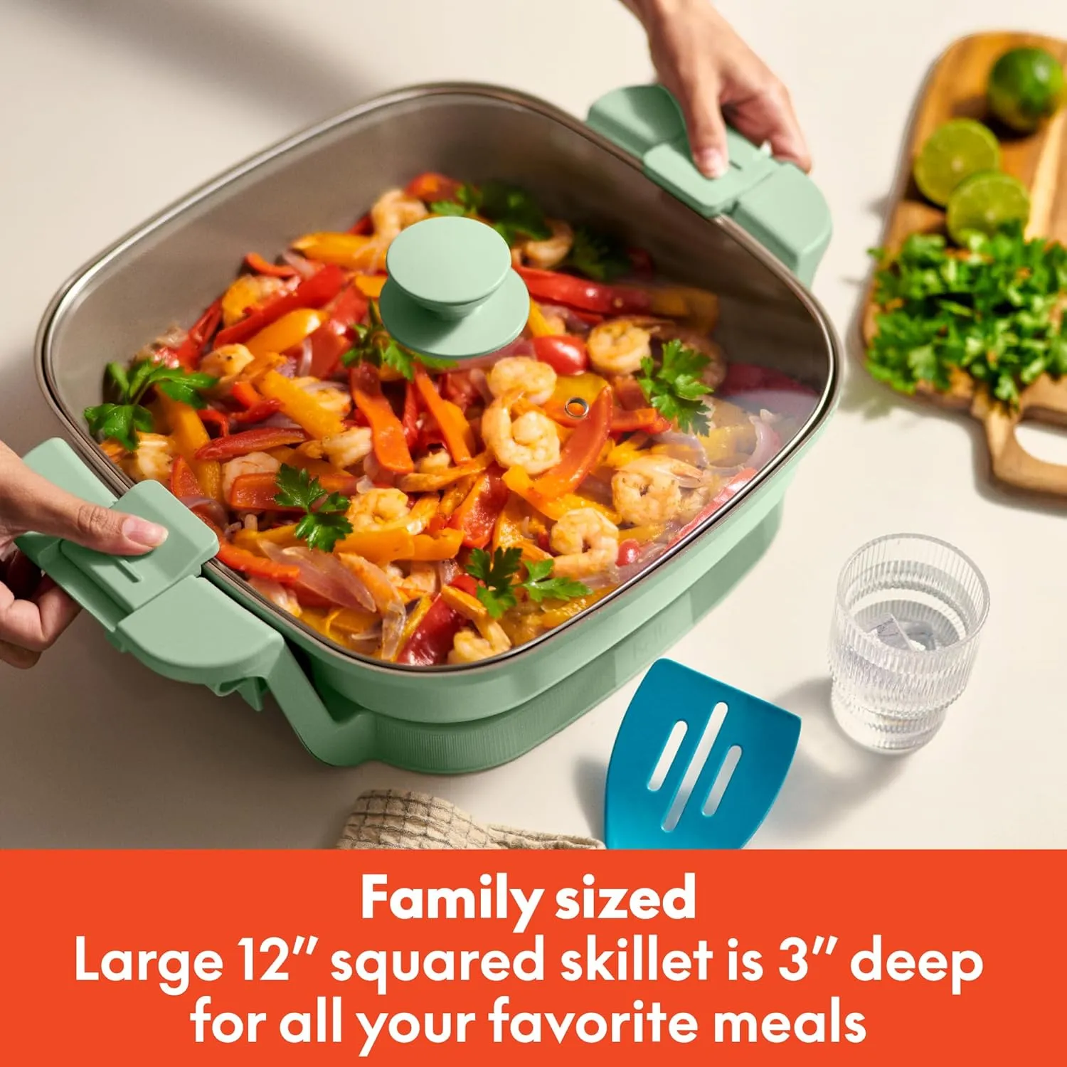 Bella Make and Take Electric Skillet, Seaglass