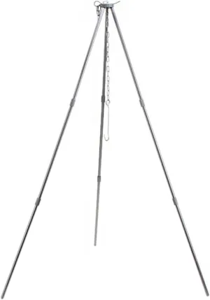 BESPORTBLE Sturdy Stainless Steel Outdoor Camping Tripod Campfire Bracket Pot Rack for Bonfire and Picnic