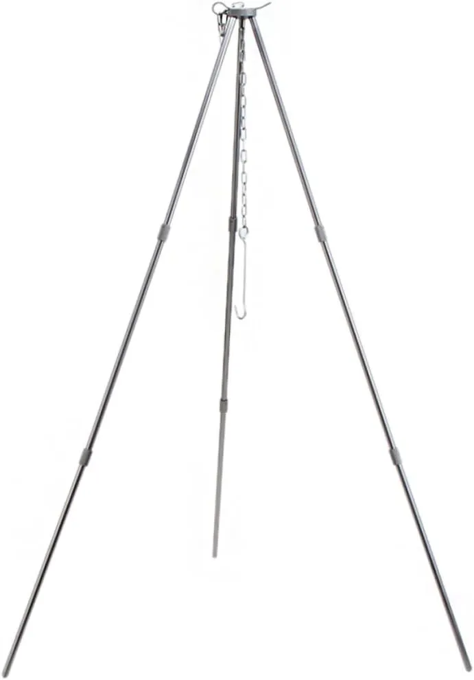 BESPORTBLE Sturdy Stainless Steel Outdoor Camping Tripod Campfire Bracket Pot Rack for Bonfire and Picnic