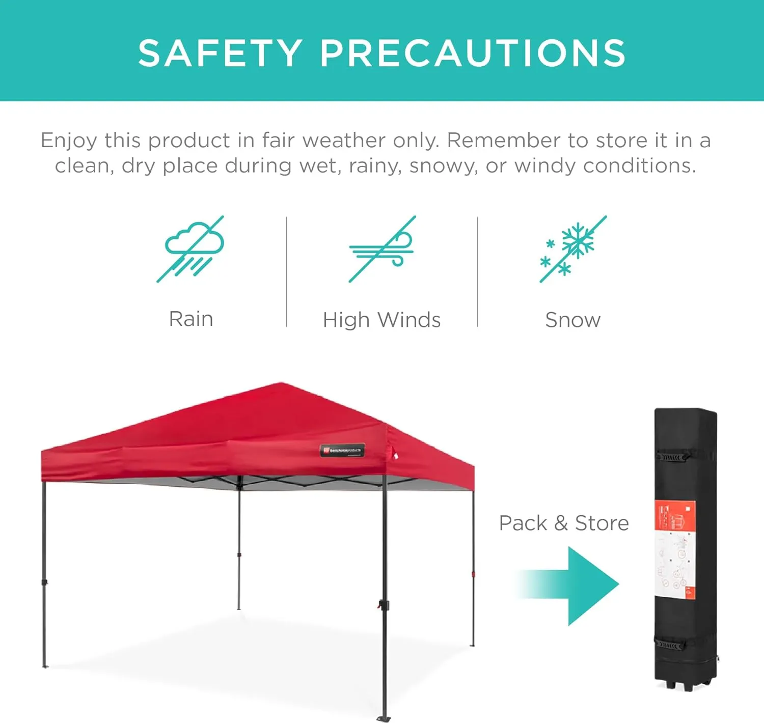 Best Choice Products 10x10ft 1-Person Setup Pop Up Canopy Tent Instant Portable Shelter w/ 1-Button Push, Case, 4 Weight Bags - Red