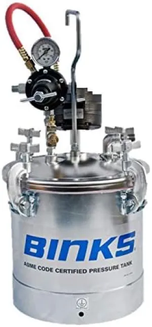 Binks 83Z-211-2.8 Gallon Pressure Tank, Stainless Lid, Agitator, Single Regulator