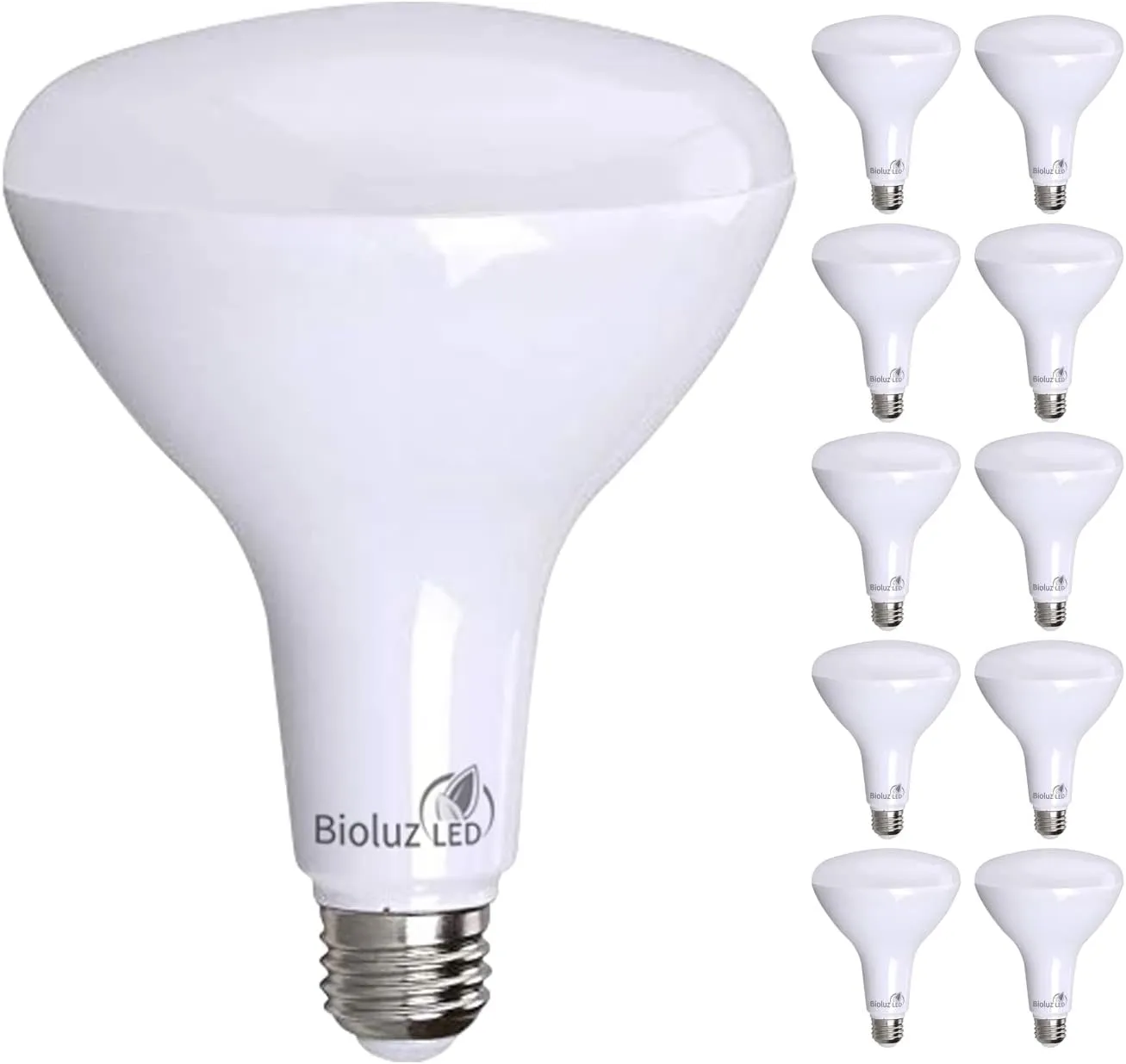 Bioluz BR40 LED Light Bulb 90 CRI Light Bulbs - Dimmable Flood Light (Uses 16W) Soft White 3000K Led Bulbs 110° Beam Angle Indoor & Outdoor Lighting Title 20 High Efficacy Lightbulb - Pack of 10