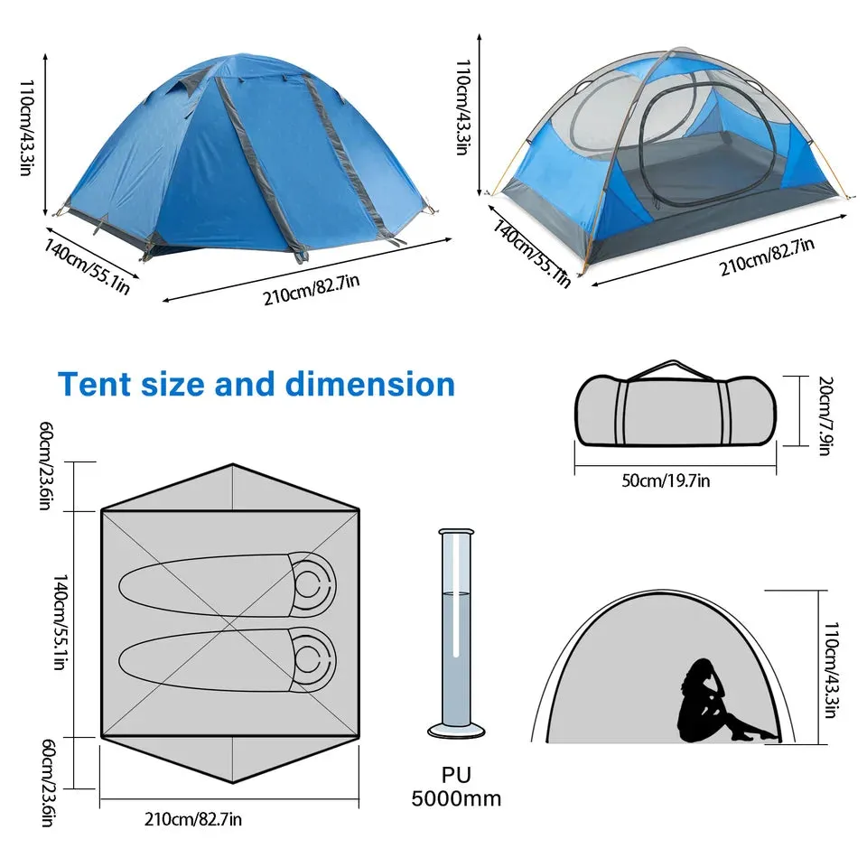 BISINNA Camping Backpacking Tent Double Layer Waterproof Ultralight Portable Outdoor Hiking Trekking