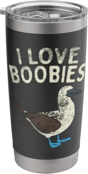Blue Footed Boobies Word Game - I Love Boobies Pot Stainless Steel Insulated Tumbler