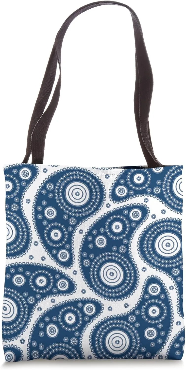 Blue Paisley Tote Bag