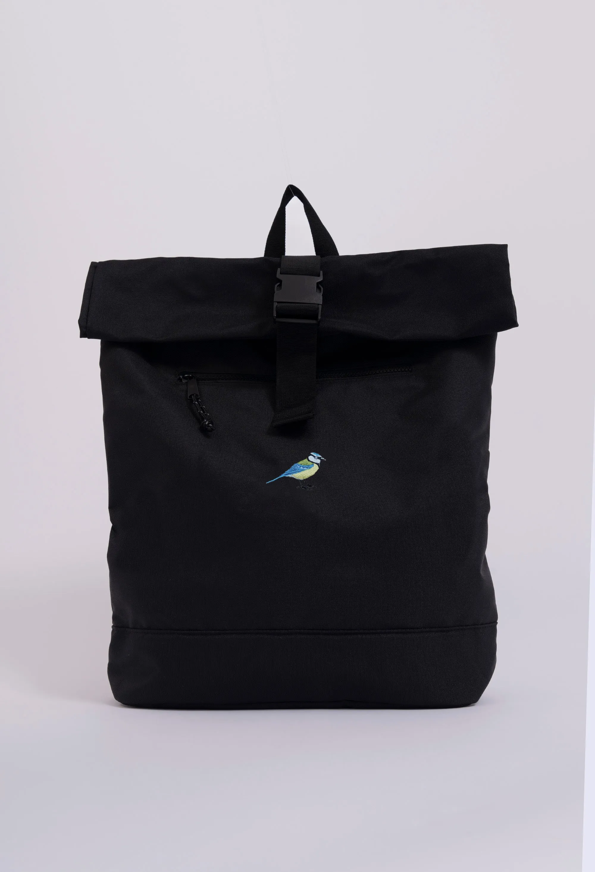 blue tit recycled roll-top backpack