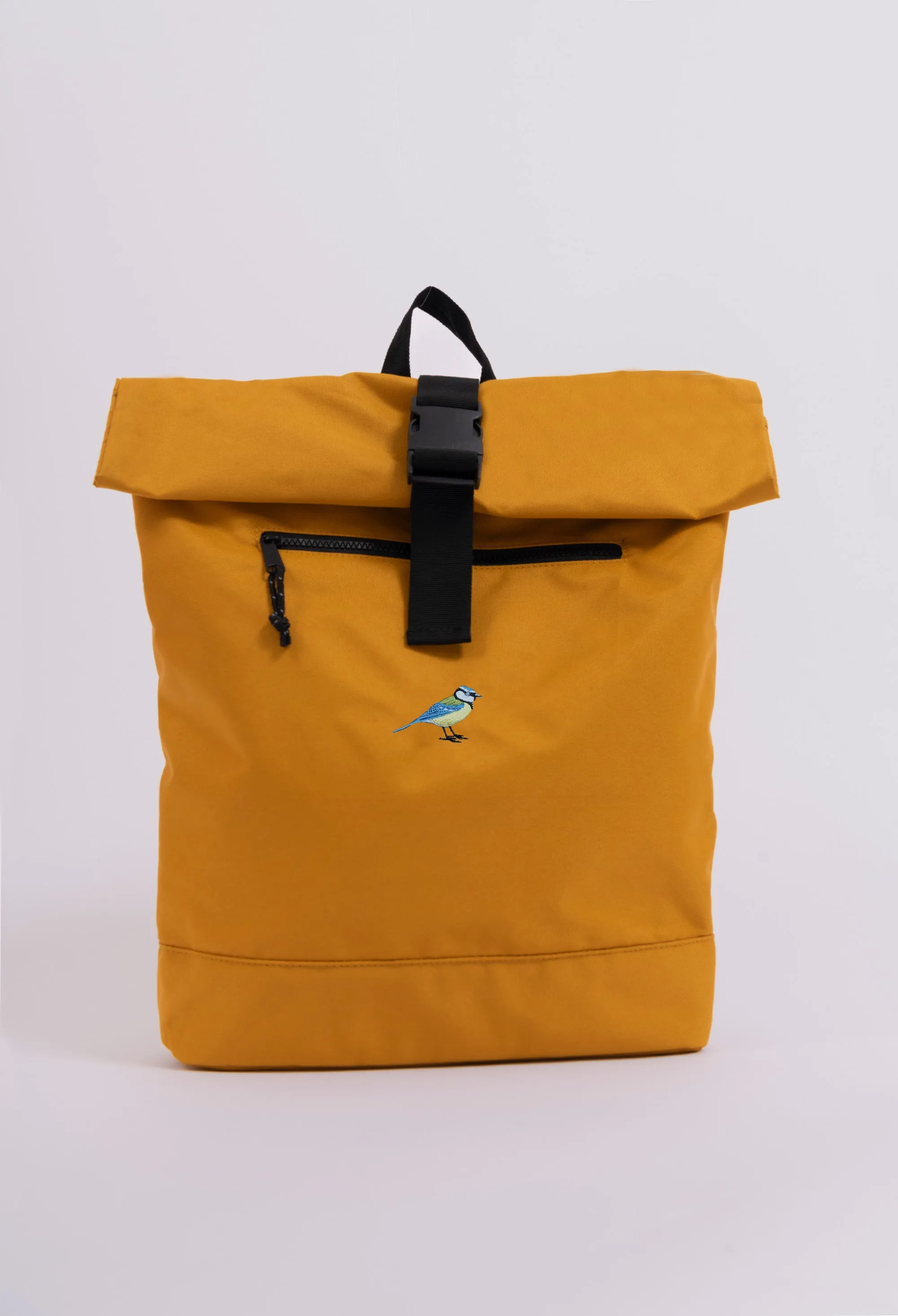 blue tit recycled roll-top backpack
