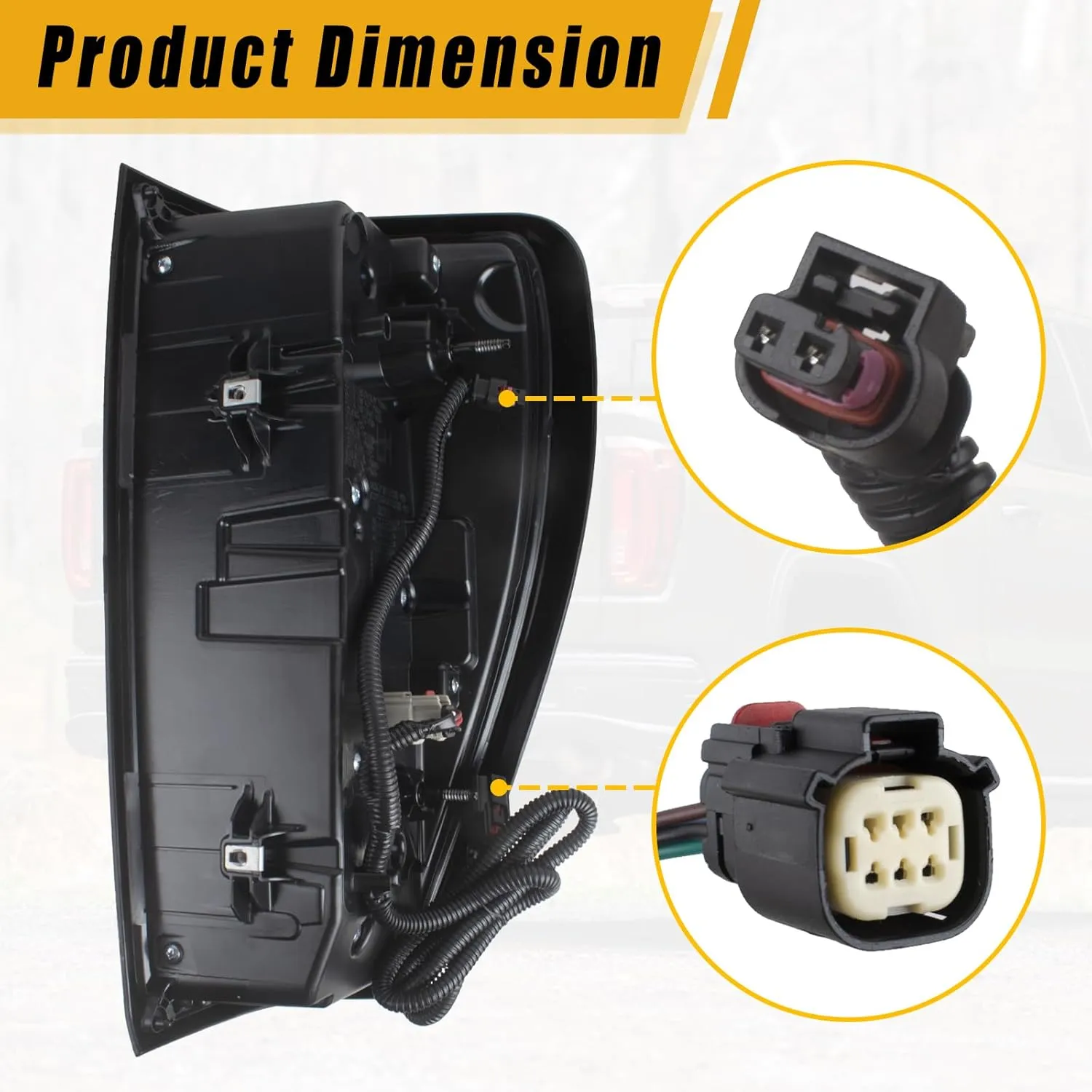 Boine LED Tail Light Compatible With 2019 2020 2021 2022 2023 2024 GMC Sierra 1500 2500HD 3500HD Left Driver Side Rear Brake Light Replace 86820473 (Led Type - Left Driver Side)