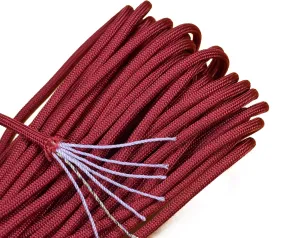 Bored Paracord 550lb Paracord/Parachute Cord - Genuine Mil Spec Type III 550lb Paracord Used by The US Military (MIl-C-5040) - 100% Nylon - Made in The USA - Red Cross Red