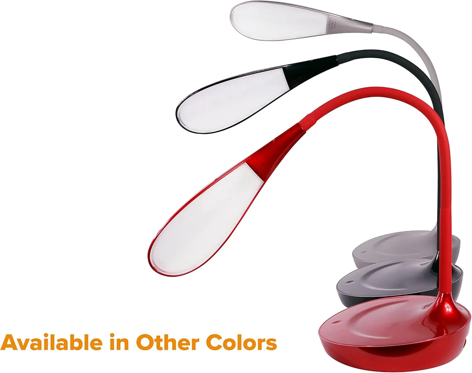 Bostitch Office LED Gooseneck Desk Lamp with USB Charging Port, 3 Dimming Levels, Touch Control, Gray (VLED1502-GR)
