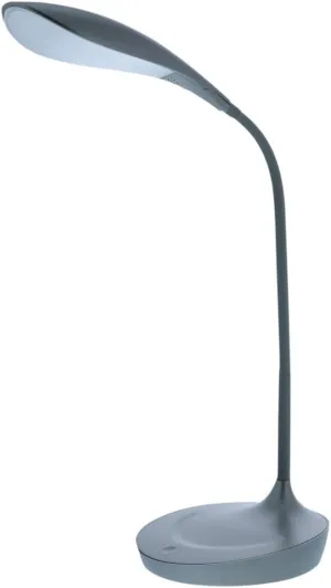 Bostitch Office LED Gooseneck Desk Lamp with USB Charging Port, 3 Dimming Levels, Touch Control, Gray (VLED1502-GR)