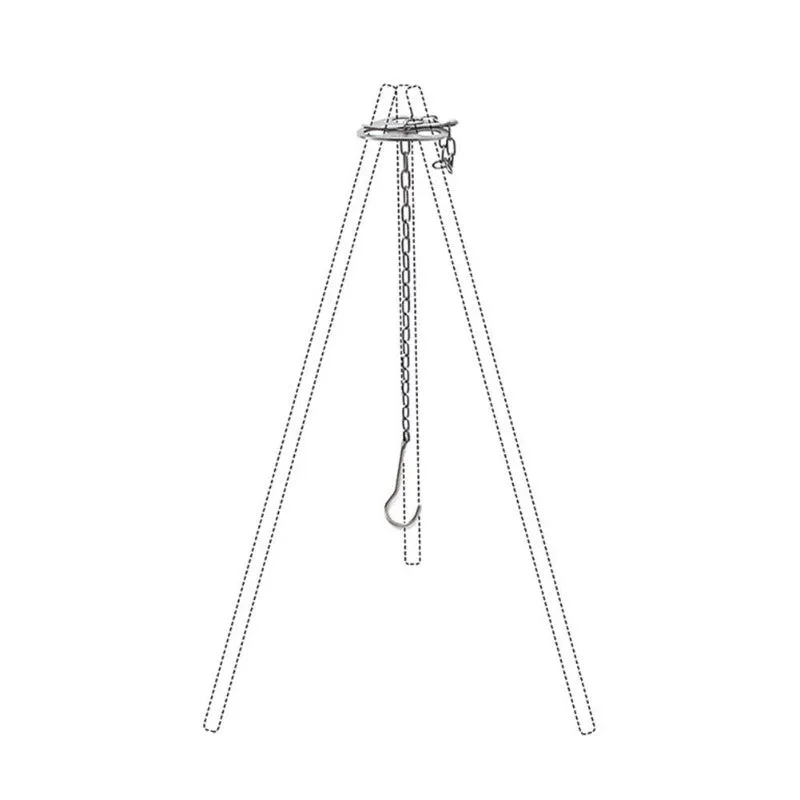 Bracket Rack Portable Stainless Tripod Picnic Wide range Outdoor Hanging Camping Multifunctional Triangular Top-rated Ring Ring Barbecue Pot Hook