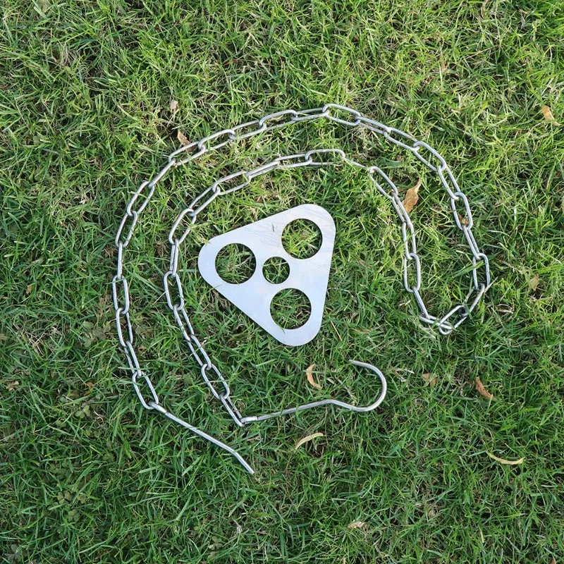 Bracket Rack Portable Stainless Tripod Picnic Wide range Outdoor Hanging Camping Multifunctional Triangular Top-rated Ring Ring Barbecue Pot Hook