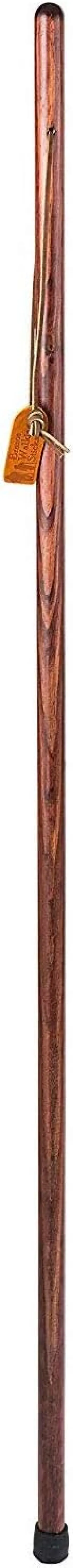 Brazos 55" Free Form Pine Wood Walking Stick Hiking Trekking Pole, Red, Made in The USA (Pack of 2)