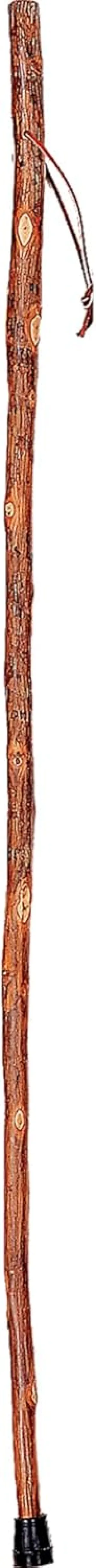 Brazos Free Form Hickory Wood Walking Stick Hiking Trekking Pole, 58"
