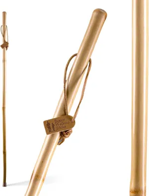 Brazos Rustic Wood Walking Stick, Bamboo, Traditional Style Handle, for Men & Women, Made in The USA, Tan, 58"