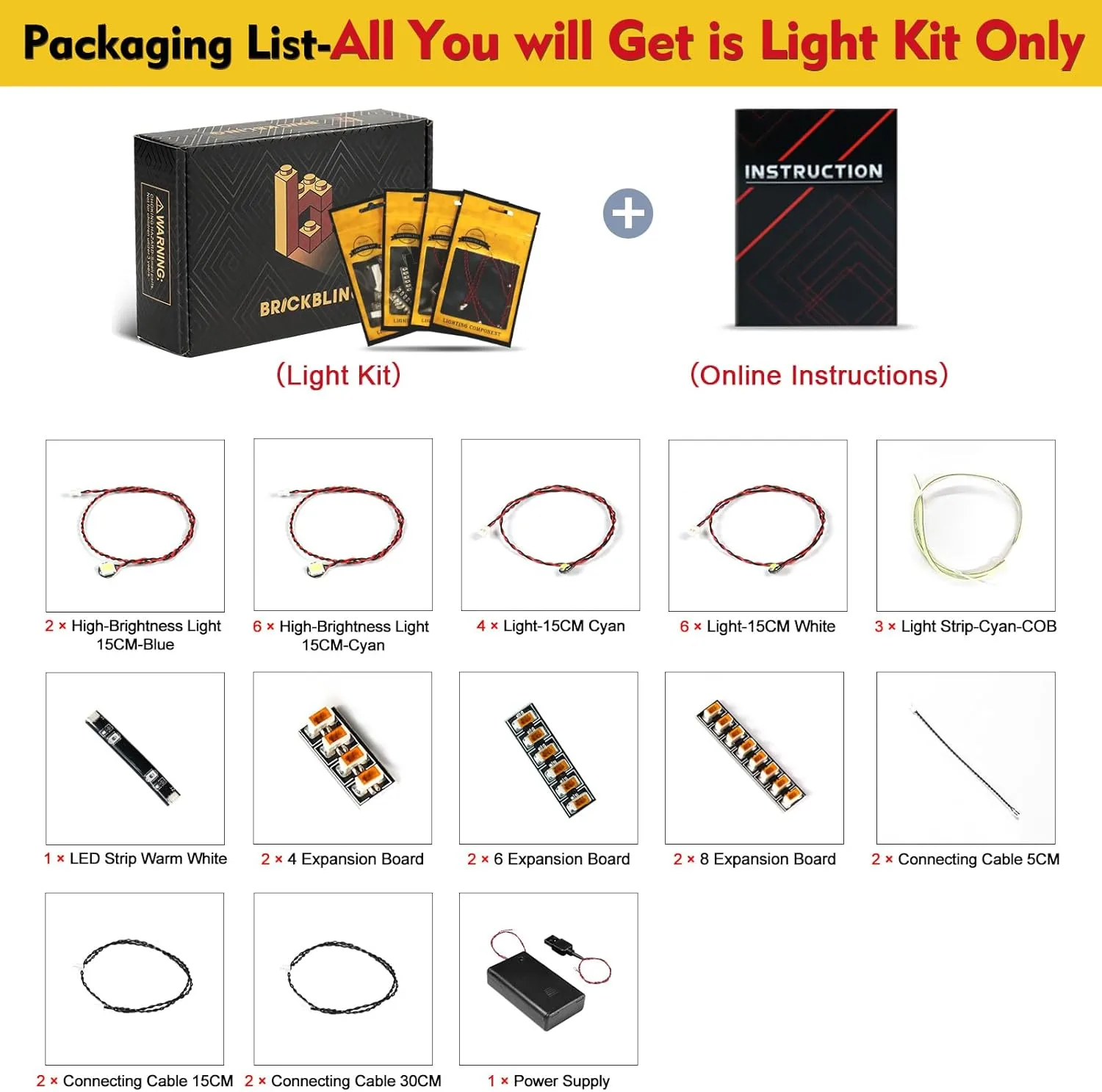 BrickBling Light Kit for Imperial Star Destroyer (No Model), Creative Lights Compatible with 75394 (Classic Version Light)