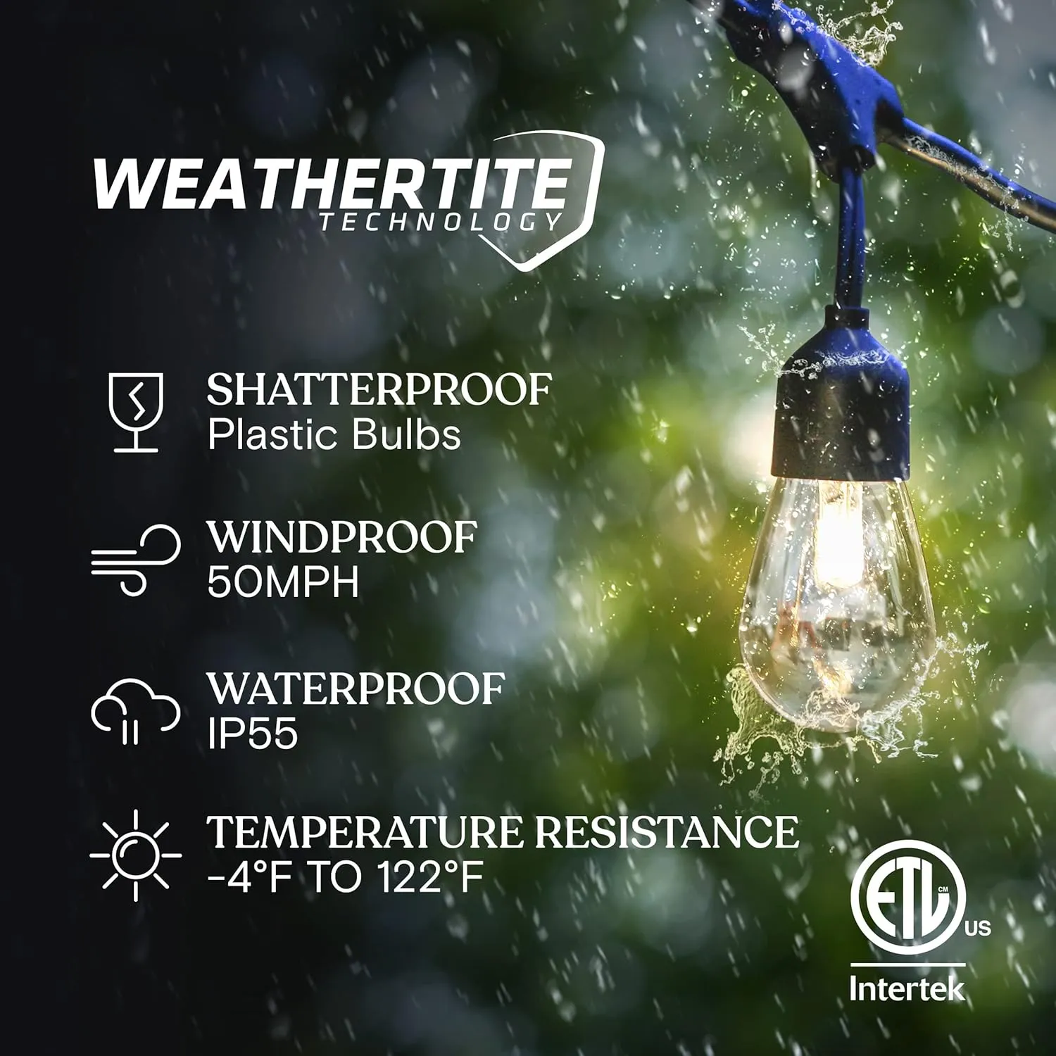 Brightech Ambience Pro Solar Powered Outdoor String Lights - Commercial Grade 27 Ft Waterproof Patio Lights with 12 Edison Bulbs, Shatterproof LED String Lights for Patio - 1W, Warm White