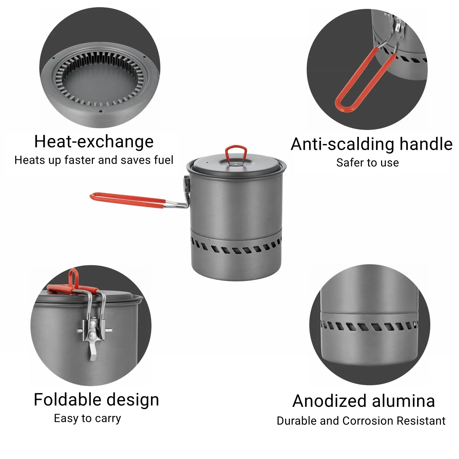 BULIN Camping Cooking Pot with Heat Exchanger