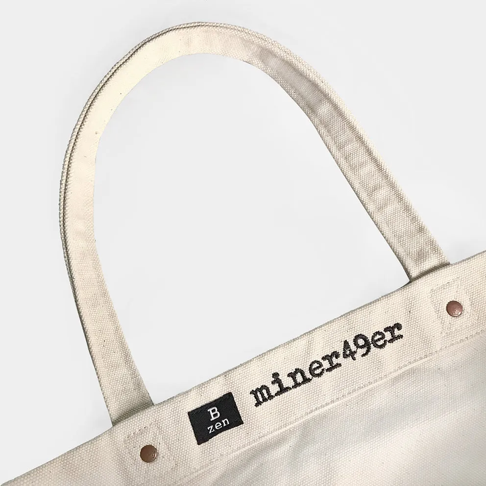 BZEN x MINER49ER TOTE19-15NAT RAINBOW SOLIDARITY CANVAS TOTE BAG-20oz-E0 NATURAL