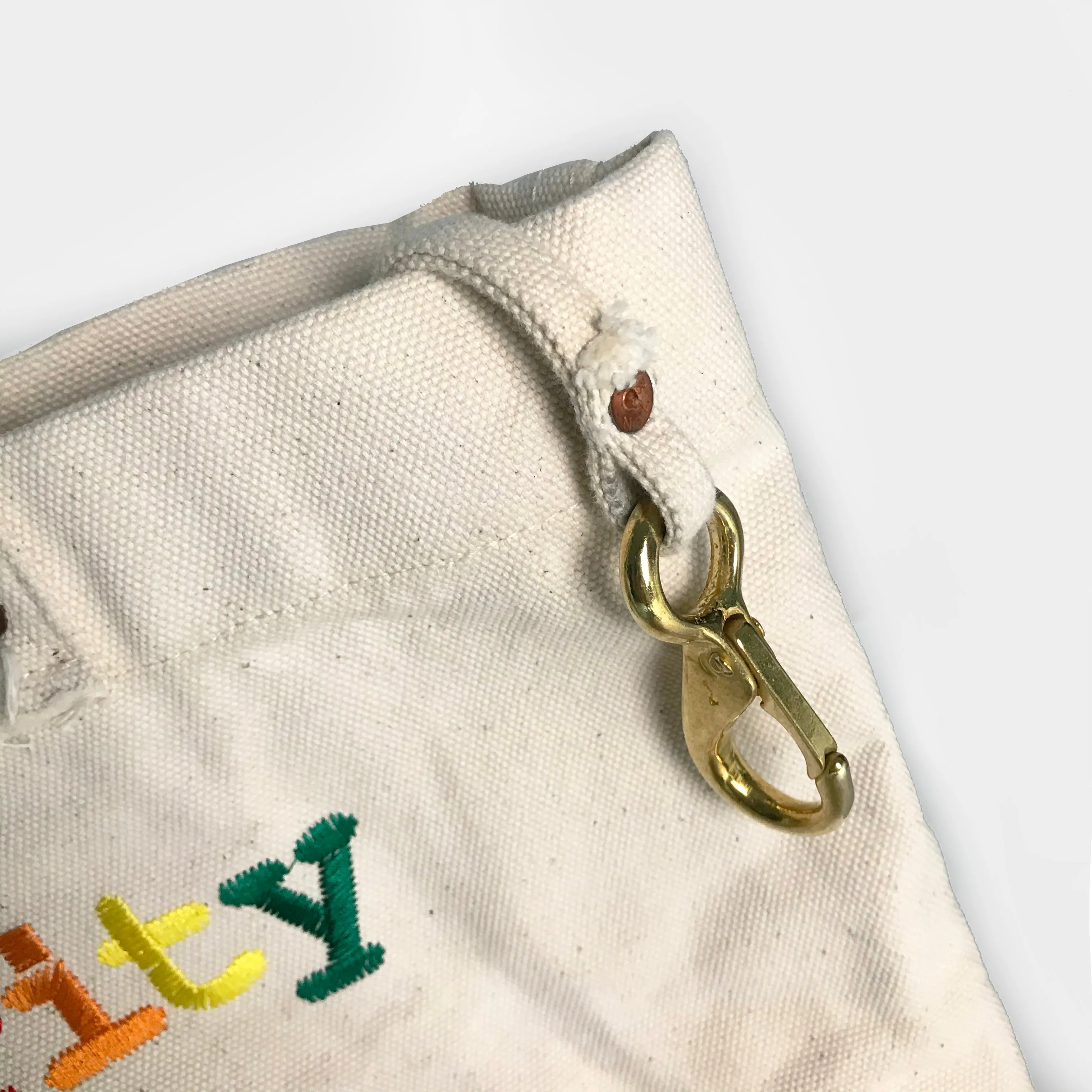 BZEN x MINER49ER TOTE19-15NAT RAINBOW SOLIDARITY CANVAS TOTE BAG-20oz-E0 NATURAL