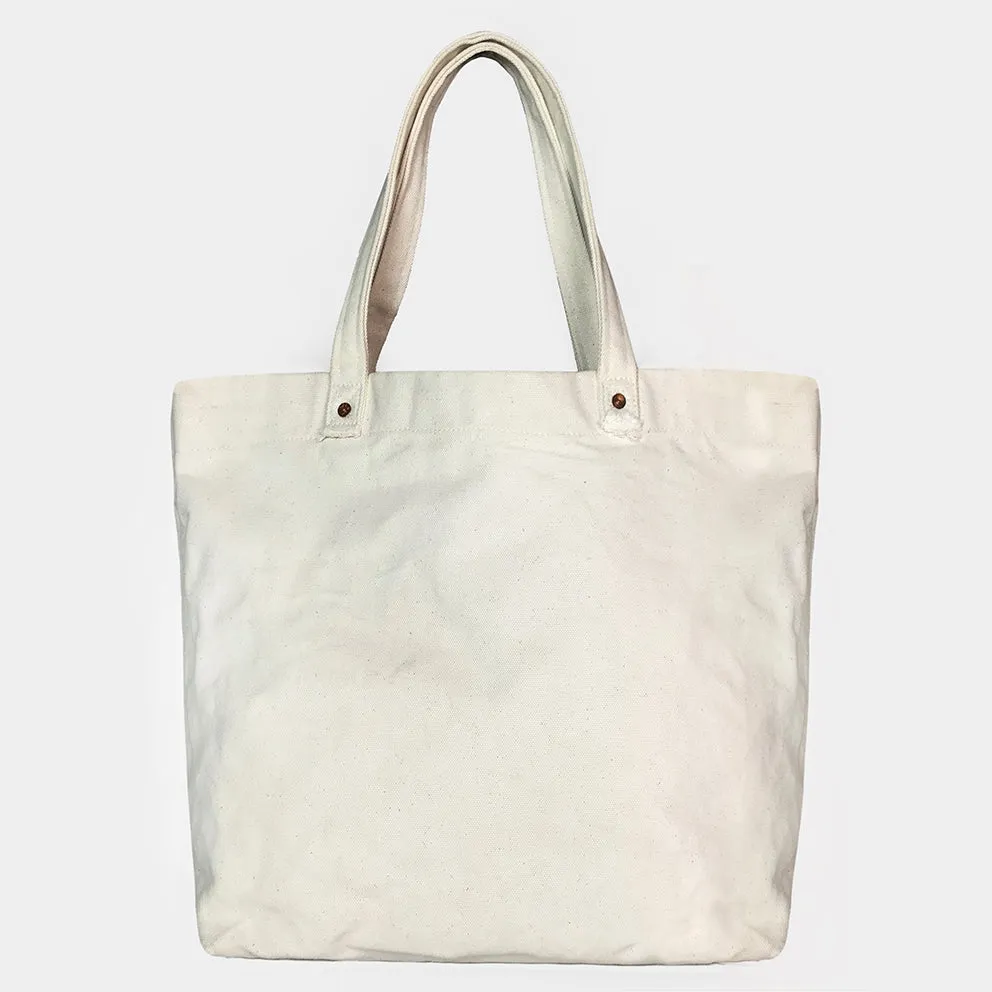 BZEN x MINER49ER TOTE19-15NAT RAINBOW SOLIDARITY CANVAS TOTE BAG-20oz-E0 NATURAL