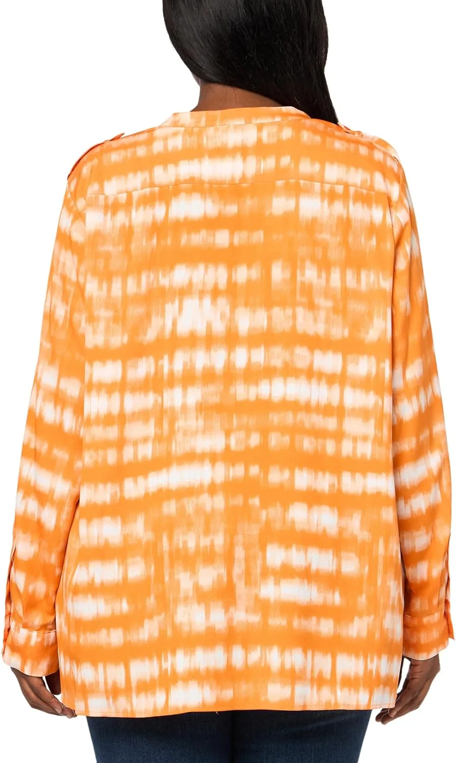 Calvin Klein Women's Roll Tab Long Sleeve Blouse Top