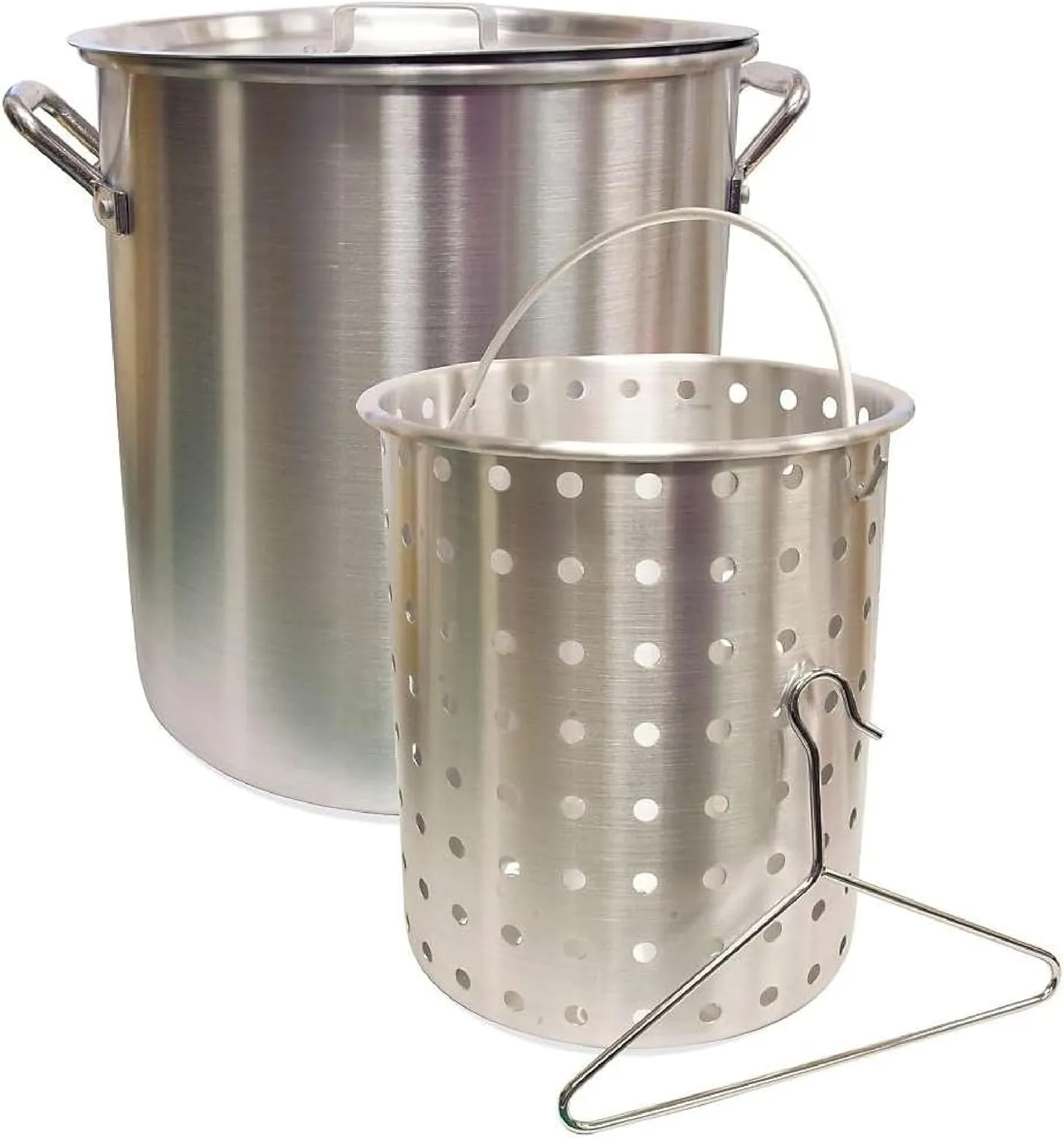 Camp Chef Aluminum Pot & Basket - Includes Lid, Basket & Removal Hook - Perfect for Boiling, Simmering & Steaming - Easy-to-Clean Cooking Pot - 24 Quart Pot