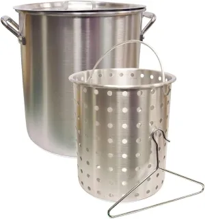 Camp Chef Aluminum Pot & Basket - Includes Lid, Basket & Removal Hook - Perfect for Boiling, Simmering & Steaming - Easy-to-Clean Cooking Pot - 24 Quart Pot