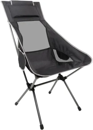 Camping Chair Fishing Chair Folding Chairs Camping Outdoor High Back Camping Chair Portable Folding Seat With Mesh Backrest Camping Fishing Stool With Quilted Pillow Lawn Chairs Outside ( Color : Blac
