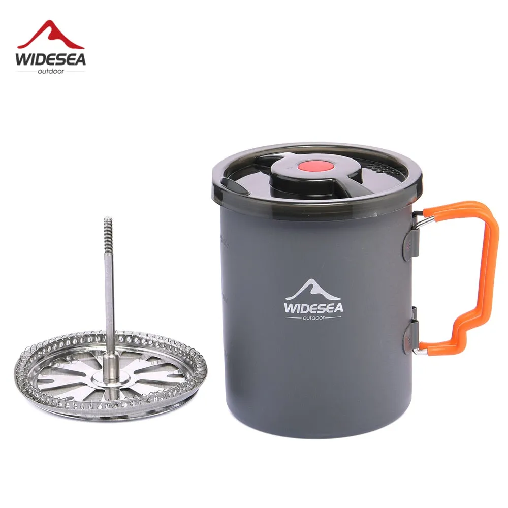Camping Coffee Pot with French Press Outdoor Cup Mug Cookware for