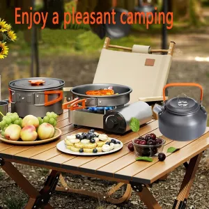 Camping Cooking Set - Essential Camping Gear With Pot, Stove, And Utensils, Portable Cookware Kit For Outdoor Survival And RV
