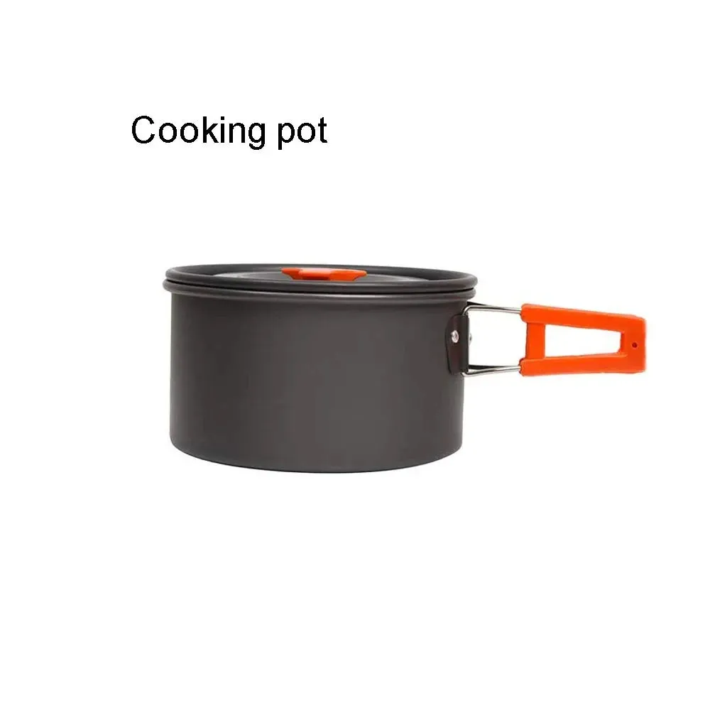 Camping Cookware Kit – Outdoor Cooking Set with Aluminum Pots & Travel Tableware for Hiking, Picnic, BBQ