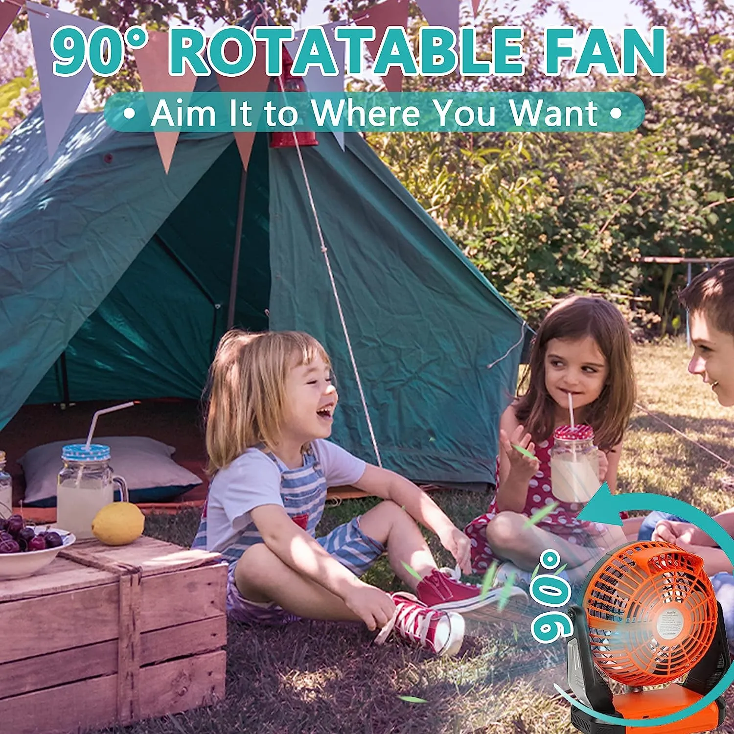 Camping Fan Tent Fan Desk Mini Portable US Rechargeable Battery Fan Electric Pram Fan for Stroller Room Table Travel Home