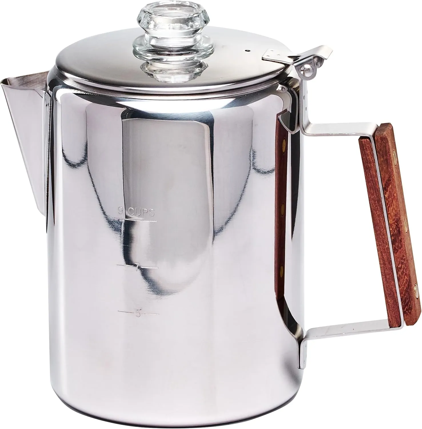 Camping-Fire Coffee Percolator Stovetop Pot- Stainless Steel Stove top Coffee Pot, Unleash Flavor in the Great Outdoors (9 Cups)