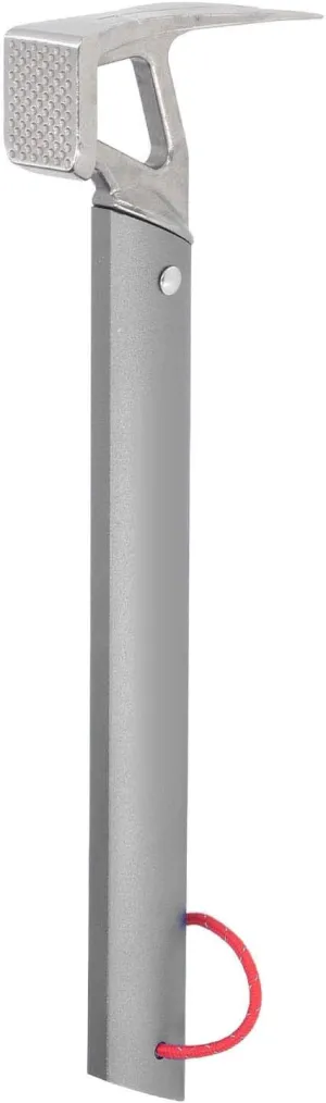 Camping Hammer, Tent Stake Hammer, Stainless Steel Ox Horn Head Tent Stake Hammer with Aluminium Handle, Tent Mallet for Camping Hiking Backpacking Gardening (Gray)