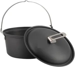 Camping Kitchen Utensil Outdoor Camping Cooking Equipment Camping Cooker Hanging Pot Barbecue Party Steamer for Outdoor Cooking(330x275mm)