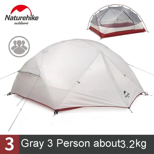 Camping Naturehike Mat Tent Rod Double Mongar e-EMS Custom 3 2 Fast-moving sale Gray Layer Waterproof Ultralight Tents Person Special price Aluminum Outdoor