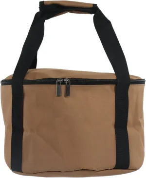 Camping Pot Storage Bag, 600D Oxford Cloth Outdoor Cookware Storage Holder Khaki Portable Tableware Organizer with Handle Straps for Picnics Hiking