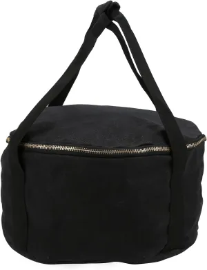 Camping Pot Storage Bag | Weatherproof Wax Canvas for Cast Iron Pans/Picnic/Travel | Particle - Blocking with Cushioning Cotton | Fits 12 Inch Pots