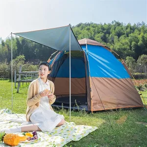 Camping Tents & Shelters, Pop Up Tents for Camping, Tents for Camping Easy Setup Waterproof, 3-4 Person Family Tent with Screen Room, Easy to Set Up (Color : Blue)