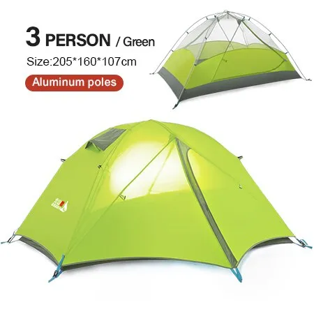 Camping Ultralight Tent 1-3 Person 3 Season Double Layer Waterproof Aluminum Tent Comfort