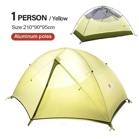 Camping Ultralight Tent 1-3 Person 3 Season Double Layer Waterproof Aluminum Tent Comfort