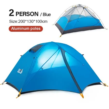 Camping Ultralight Tent 1-3 Person 3 Season Double Layer Waterproof Aluminum Tent Comfort