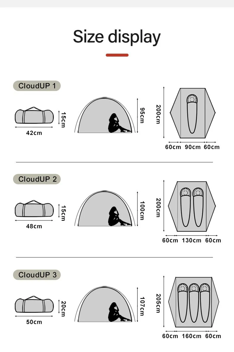 Camping Ultralight Tent 1-3 Person 3 Season Double Layer Waterproof Aluminum Tent Comfort