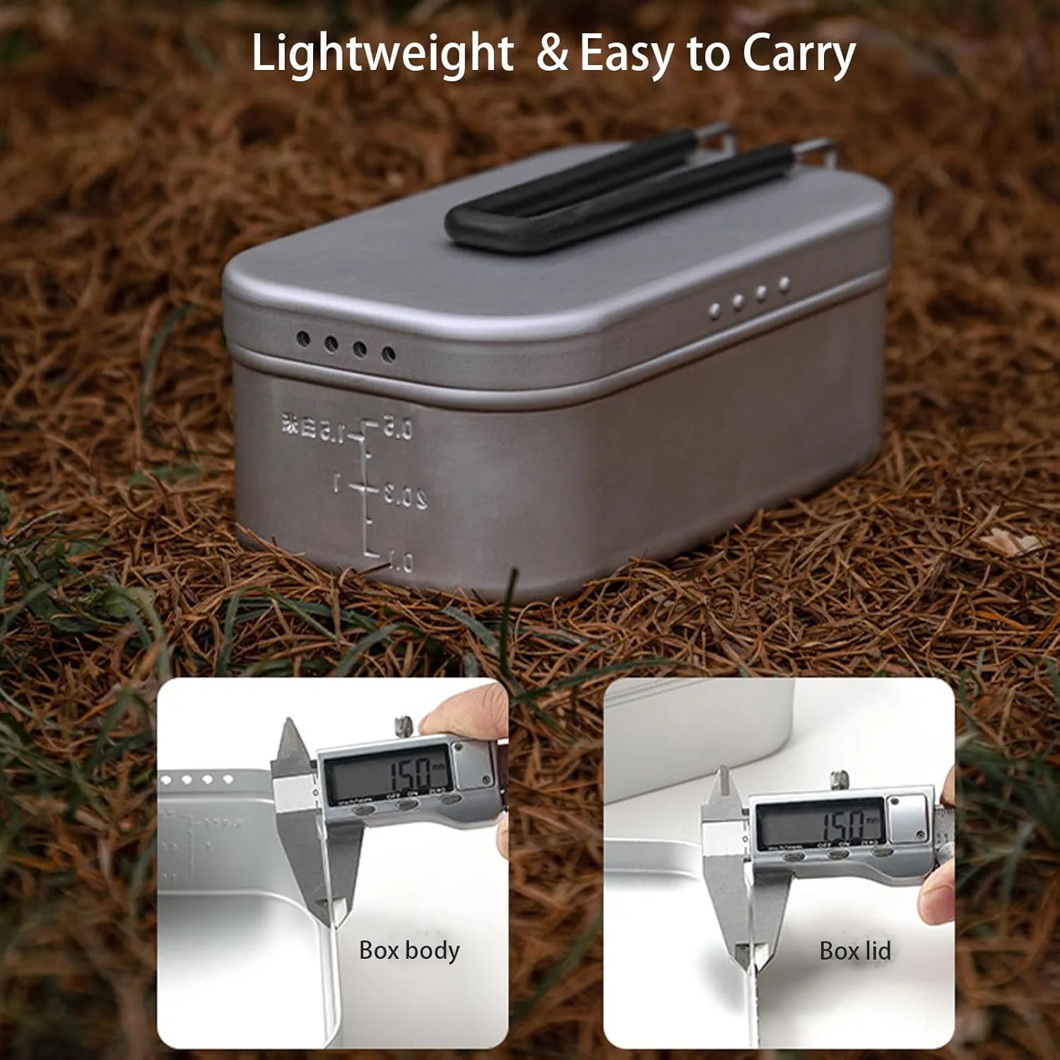 Campingmoon Camping Mess Tin Pressure Relief Aluminum Dinner Box Camping Bowls Cooking Pot with Foldable Handle for Camping & Cooking