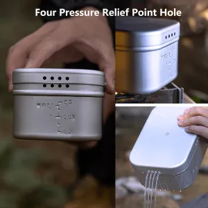 Campingmoon Camping Mess Tin Pressure Relief Aluminum Dinner Box Camping Bowls Cooking Pot with Foldable Handle for Camping & Cooking