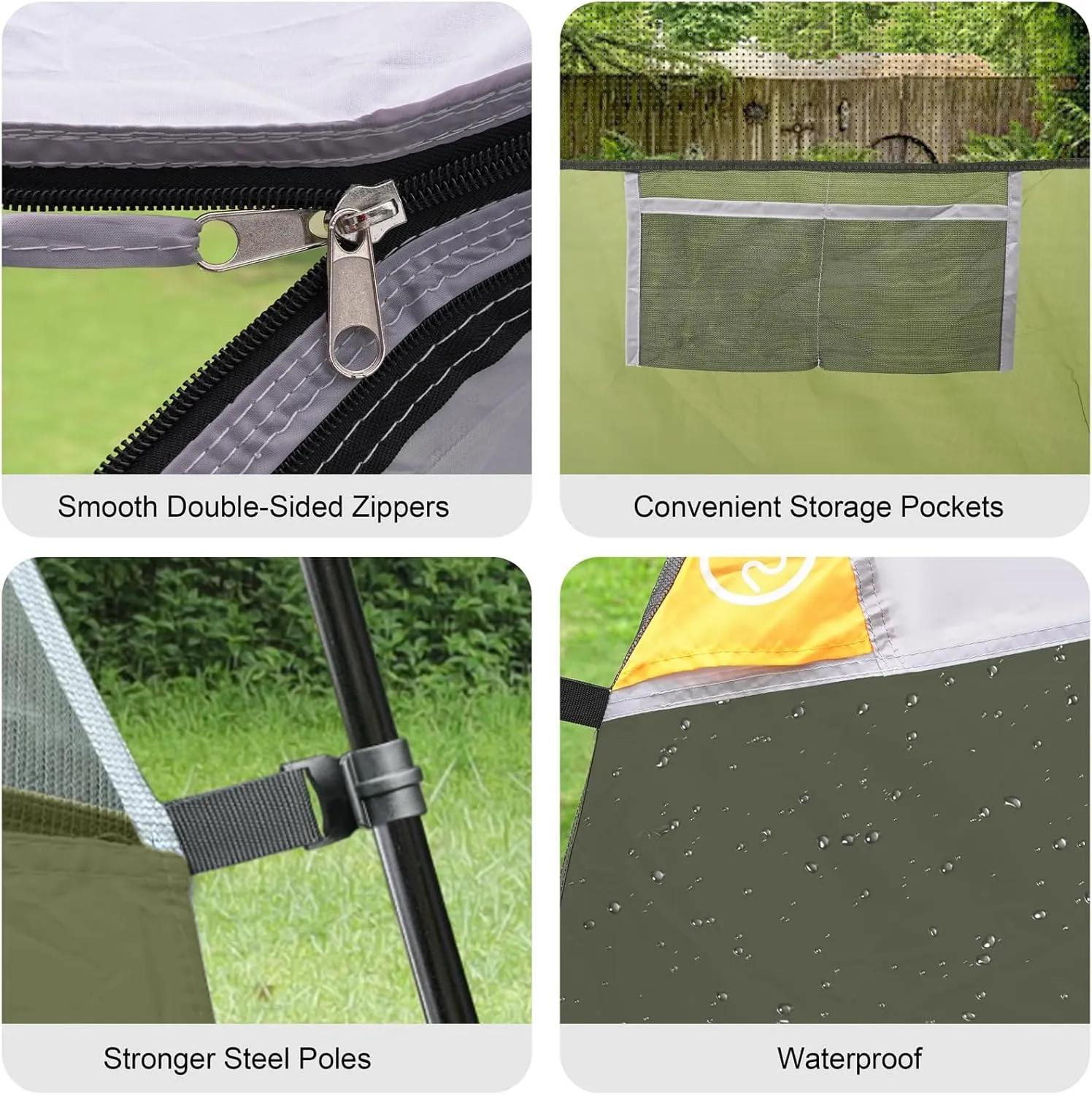 CAMPROS CP Tents for Camping 4/6 Person Tent Waterproof Windproof Double Layer Family Camping Tent, Easy Setup Dome Tent with Large Mesh Windows & Wider Door for Outdoor Camping & Hiking